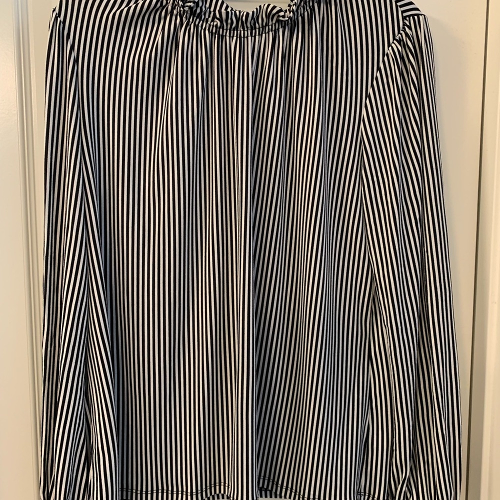 Black and White Striped Blouse